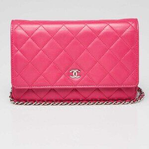 Chanel Pink Quilted Lambskin Leather Classic WOC Clutch Bag